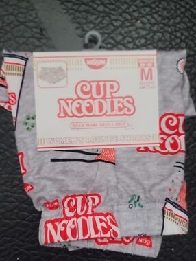 Nissin Cup Noodles Gray Grey Print Women's Lounge Shorts